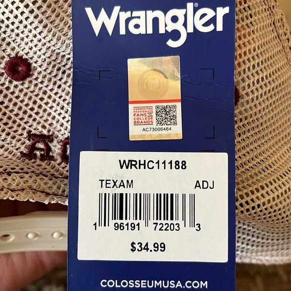 Wrangler Texas A&M Snap Back Hat NEW - Picture 3 of 4